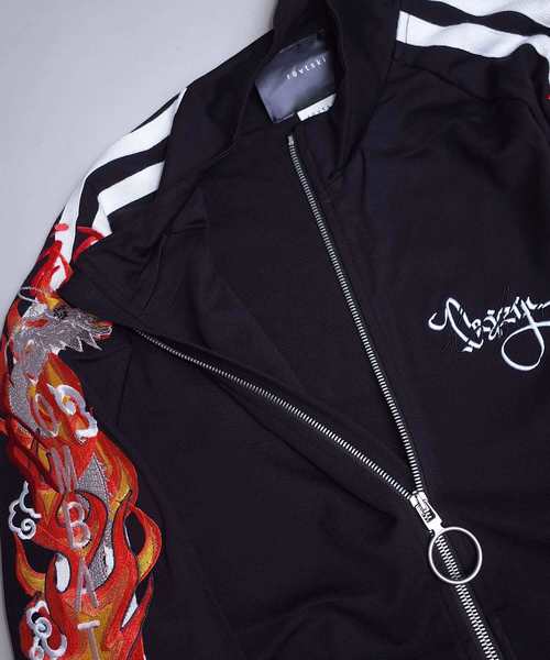 rovtski（ロフトスキー）の「LEESMA ドラゴンジャージー/LEESMA DRAGON JERZY（ブルゾン・レディース・ブラック/グリーン・FREE）」の5枚目の写真