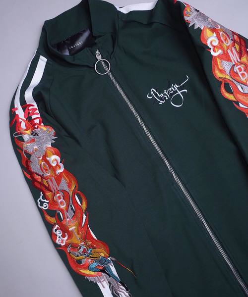 rovtski（ロフトスキー）の「LEESMA ドラゴンジャージー/LEESMA DRAGON JERZY（ブルゾン・レディース・ブラック/グリーン・FREE）」の10枚目の写真