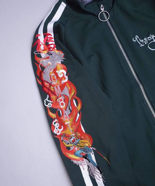 rovtski（ロフトスキー）の「LEESMA ドラゴンジャージー/LEESMA DRAGON JERZY（ブルゾン・レディース・ブラック/グリーン・FREE）」の6枚目の写真