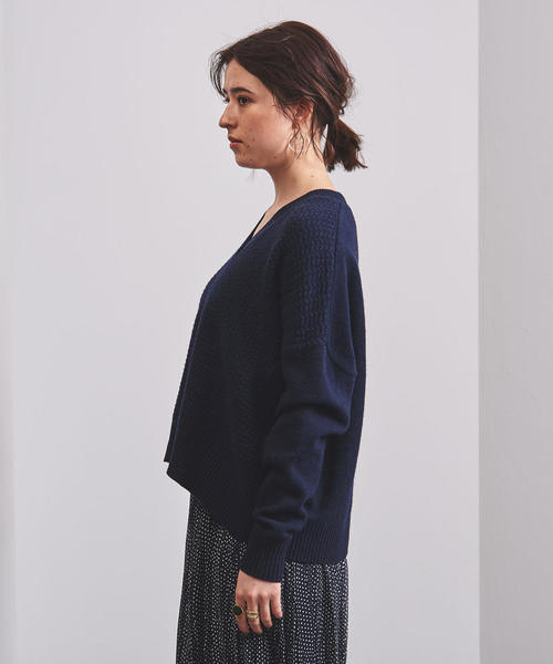 【新品】ユナイテッドアローズ 襟付き リブニット ネイビー FREE UNITED ARROWS（ユナイテッドアローズ）の「レディ ロングスリーブ