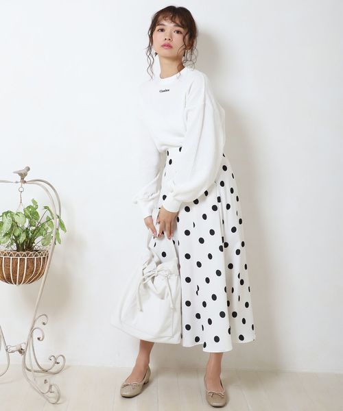 one after another NICE CLAUP（ワンアフターアナザーナイスクラップ）の「サーマル刺繍トップス（Tシャツ/カットソー・レディース・オフホワイト/ブルーグレー/ベージュ/ライトグリーン・FREE）」の6枚目の写真