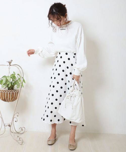 one after another NICE CLAUP（ワンアフターアナザーナイスクラップ）の「サーマル刺繍トップス（Tシャツ/カットソー・レディース・オフホワイト/ブルーグレー/ベージュ/ライトグリーン・FREE）」の8枚目の写真