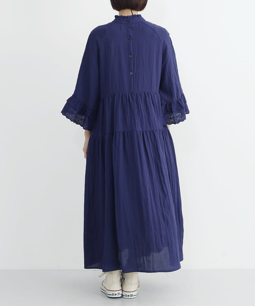 MERLOT(メルロー)の「フリルネックレースギャザーワンピース8171(ワンピース・レディース・ブラック/ベージュ/ネイビー/レッド・FREE)」の15枚目の写真