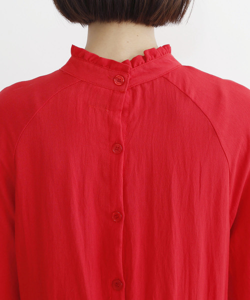 MERLOT(メルロー)の「フリルネックレースギャザーワンピース8171(ワンピース・レディース・ブラック/ベージュ/ネイビー/レッド・FREE)」の18枚目の写真