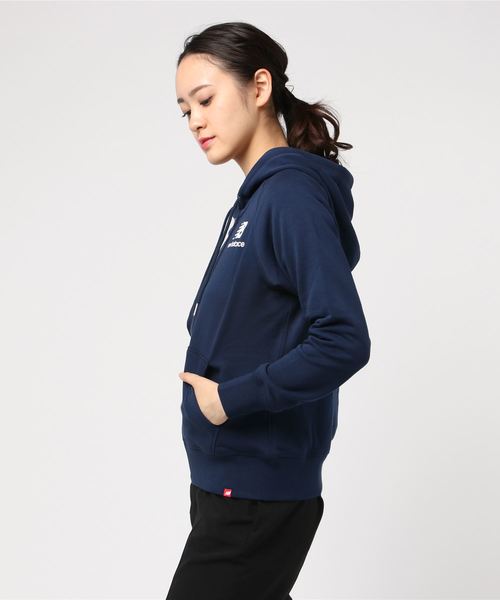 NEW BALANCE（ニューバランス）の「ニューバランス エッセンシャルフルジップフーディー AWJ91524（パーカー・レディース・ネイビー/ピンク・L/M/S/XL）」の3枚目の写真