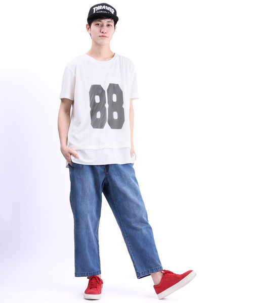 WEGO（ウィゴー）の「WEGO/ルーズシルエットデニムパンツ（デニムパンツ・メンズ・インディゴブルー/ライトインディゴブルー・FREE）」の14枚目の写真