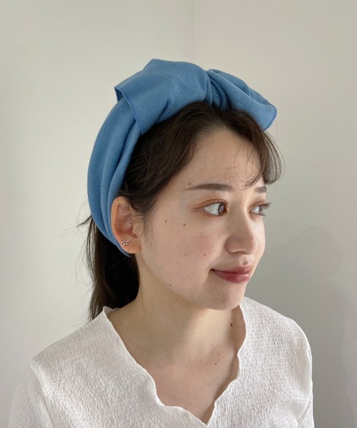 CLEA（クレア）の「ビック リボン ターバン（ヘアバンド・レディース・ブラック/ベージュ/グレー/アイボリー/ブラウン/オリーブ/ダークブラック/ブルー・FREE）」の11枚目の写真