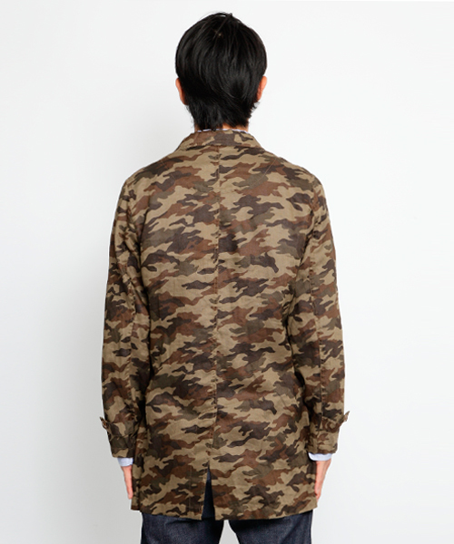SILAS（サイラス）の「FRENCH LINEN JACKET（その他アウター・メンズ・ネイビー/カモフラージュ・3/1/2）」の3枚目の写真