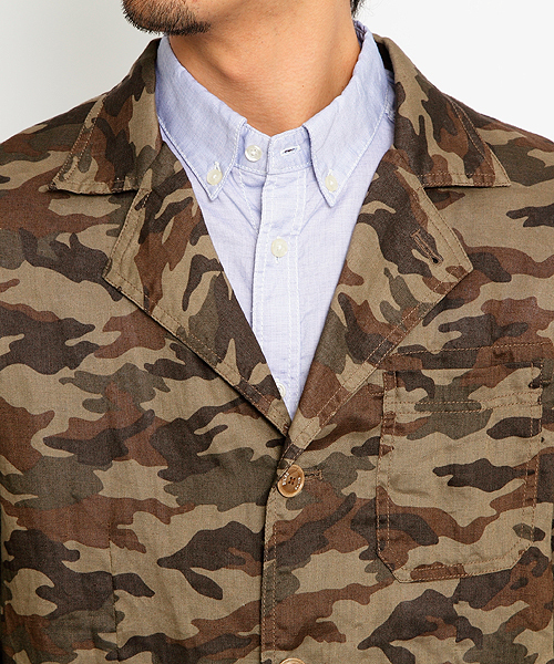 SILAS（サイラス）の「FRENCH LINEN JACKET（その他アウター・メンズ・ネイビー/カモフラージュ・3/1/2）」の4枚目の写真