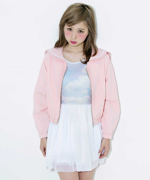 L.D.S.（エルディーエス）の「“COTTON CANDY HIGH” SAILOR BLOUSON（デニムジャケット・レディース・ブルー系/ネイビー系/ピンク系・FREE）」の4枚目の写真