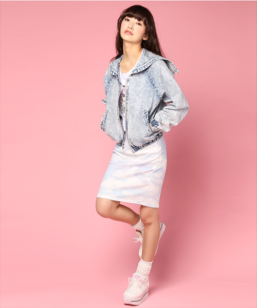 L.D.S.（エルディーエス）の「“COTTON CANDY HIGH” SAILOR BLOUSON（デニムジャケット・レディース・ブルー系/ネイビー系/ピンク系・FREE）」の5枚目の写真
