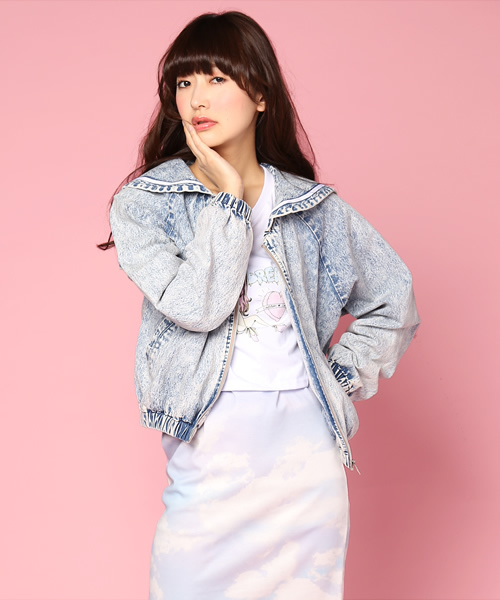 L.D.S.（エルディーエス）の「“COTTON CANDY HIGH” SAILOR BLOUSON（デニムジャケット・レディース・ブルー系/ネイビー系/ピンク系・FREE）」の11枚目の写真