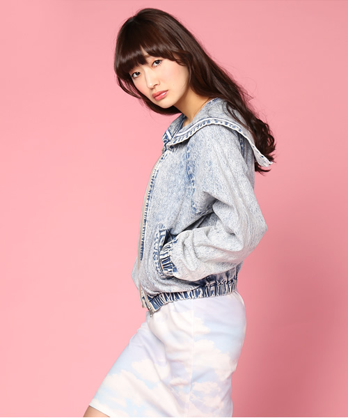 L.D.S.（エルディーエス）の「“COTTON CANDY HIGH” SAILOR BLOUSON（デニムジャケット・レディース・ブルー系/ネイビー系/ピンク系・FREE）」の10枚目の写真