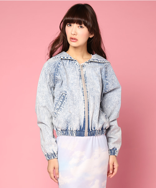 L.D.S.（エルディーエス）の「“COTTON CANDY HIGH” SAILOR BLOUSON（デニムジャケット・レディース・ブルー系/ネイビー系/ピンク系・FREE）」の7枚目の写真
