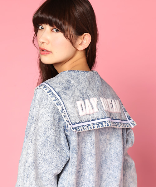 L.D.S.（エルディーエス）の「“COTTON CANDY HIGH” SAILOR BLOUSON（デニムジャケット・レディース・ブルー系/ネイビー系/ピンク系・FREE）」の6枚目の写真