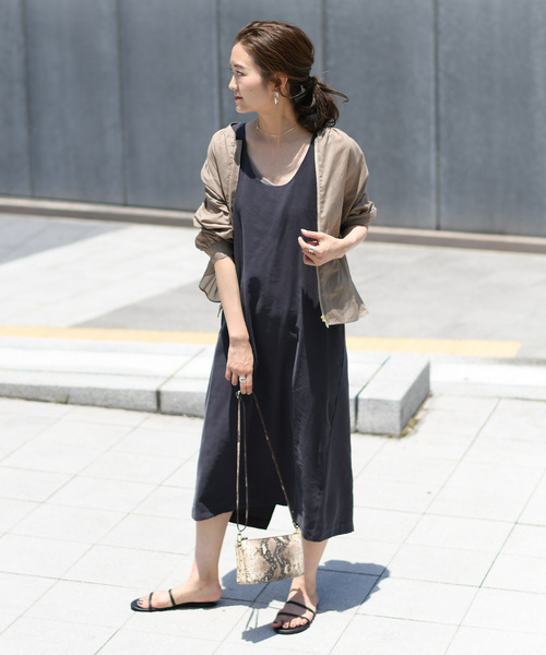 DouDou（ドゥドゥ）の「バッククロスワンピース（ワンピース・レディース・ベージュ/ピンク/チャコールグレー・FREE）」の12枚目の写真