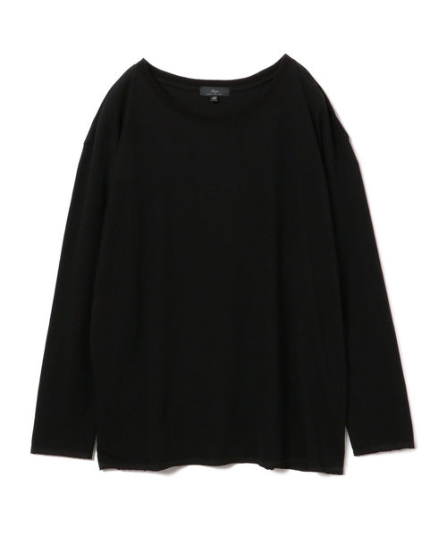 SHIPS(シップス)の「Primary Navy Label:コットンクルーネックプルオーバー(Tシャツ/カットソー・レディース・ブラック/オフホワイト・38/36)」の2枚目の写真