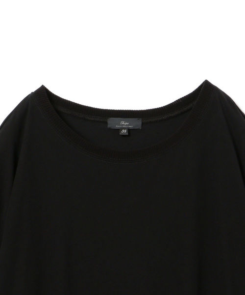 SHIPS(シップス)の「Primary Navy Label:コットンクルーネックプルオーバー(Tシャツ/カットソー・レディース・ブラック/オフホワイト・38/36)」の3枚目の写真