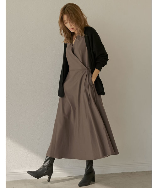 低身長向けsサイズ対応 ノースリーブカシュクールロングワンピース ワンピース Re Edit リエディ のファッション通販 Zozotown