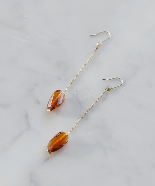 ガラスストーンが揺れるピアス B Early Morning ピアス 両耳用 Anemone アネモネ のファッション通販 Zozotown