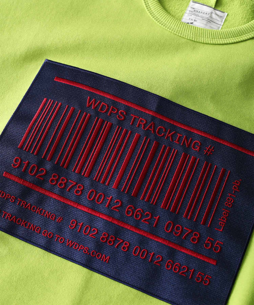 SHAREEF（シャリーフ）の「"BARCODE"  BIG SWEAT（スウェット・メンズ・ホワイト/ブラック/ダークグリーン/ライム/オレンジ・1/2/3）」の13枚目の写真