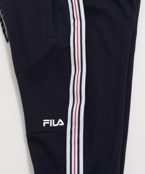 FILA（フィラ）の「【別注】FILA/フィラ ブランド ロゴ スウェット ジャージ ライン ジョガーパンツ トラックパンツ（スウェットパンツ・レディース・ブラック/ネイビー/杢グレー/グレー系その他/ブラック系その他/ブルー系その他・M/L/LL/3L）」の18枚目の写真