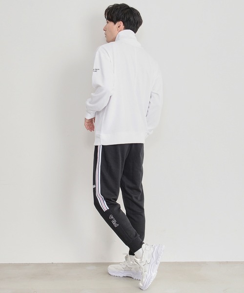 FILA（フィラ）の「【別注】FILA/フィラ ブランド ロゴ スウェット ジャージ ライン ジョガーパンツ トラックパンツ（スウェットパンツ・レディース・ブラック/ネイビー/杢グレー/グレー系その他/ブラック系その他/ブルー系その他・M/L/LL/3L）」の17枚目の写真