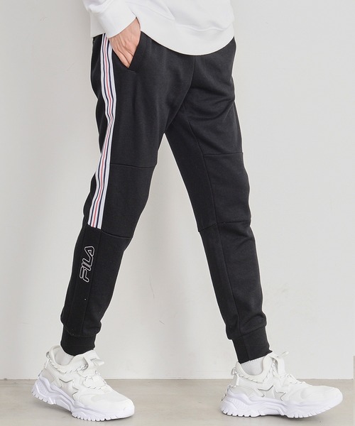 FILA（フィラ）の「【別注】FILA/フィラ ブランド ロゴ スウェット ジャージ ライン ジョガーパンツ トラックパンツ（スウェットパンツ・レディース・ブラック/ネイビー/杢グレー/グレー系その他/ブラック系その他/ブルー系その他・M/L/LL/3L）」の13枚目の写真