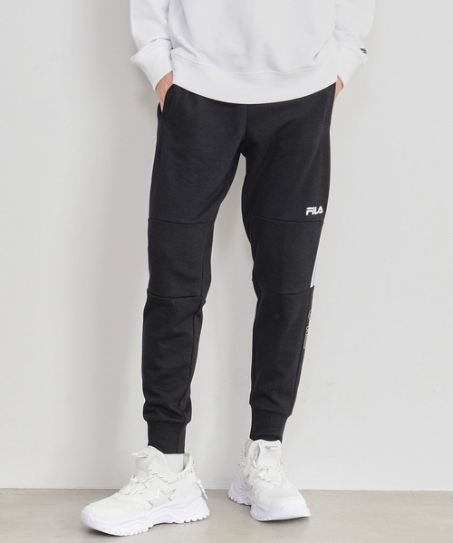 FILA（フィラ）の「【別注】FILA/フィラ ブランド ロゴ スウェット ジャージ ライン ジョガーパンツ トラックパンツ（スウェットパンツ・レディース・ブラック/ネイビー/杢グレー/グレー系その他/ブラック系その他/ブルー系その他・M/L/LL/3L）」の14枚目の写真