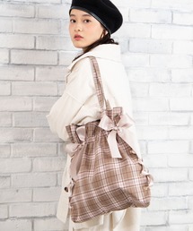 WEGO | WEGO/サイドレースアップリボン巾着トートバッグ(トートバッグ)