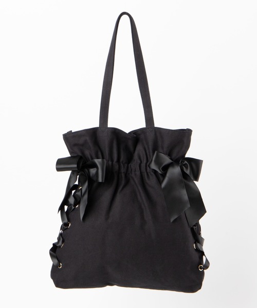 WEGO（ウィゴー）の「WEGO/サイドレースアップリボン巾着トートバッグ