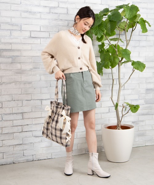 WEGO（ウィゴー）の「WEGO/サイドレースアップリボン巾着トートバッグ（トートバッグ・レディース・ブラック/キナリ/その他2/その他1・FREE）」の18枚目の写真