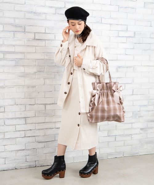 WEGO（ウィゴー）の「WEGO/サイドレースアップリボン巾着トートバッグ（トートバッグ・レディース・ブラック/キナリ/その他2/その他1・FREE）」の19枚目の写真