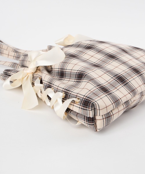 WEGO（ウィゴー）の「WEGO/サイドレースアップリボン巾着トートバッグ（トートバッグ・レディース・ブラック/キナリ/その他2/その他1・FREE）」の15枚目の写真