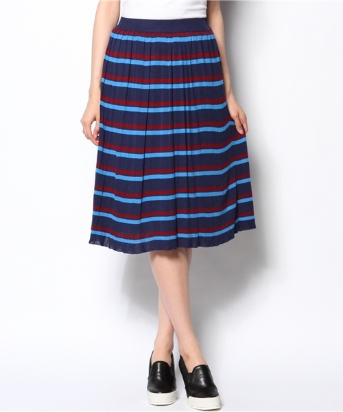 ROSE BUD(ローズバッド)の「LK-14223 MULTI ST PLEATED SKIRT(スカート・レディース・ネイビー/グレー・ONE SIZE)」の2枚目の写真