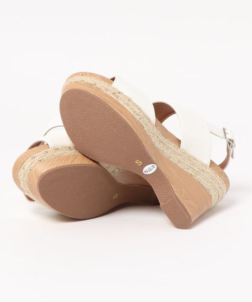 Mafmof(マフモフ)の「Mafmof(マフモフ) ダブルベルトのウェッジソールサンダル(サンダル・レディース・ホワイト/ブラック/シルバー・S/M/L/LL)」の4枚目の写真