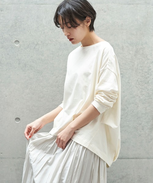 AMERICAN HOLIC(アメリカンホリック)の「フロントタックカットプルオーバー *●(Tシャツ/カットソー・レディース・ブラック/アイボリー/ブルー系その他2・L/M)」の2枚目の写真