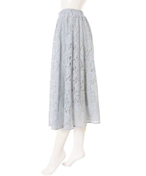 fifth（フィフス）の「総レースフラワーフレアスカート（スカート・レディース・ブラック/ブルー・MEDIUM）」の4枚目の写真