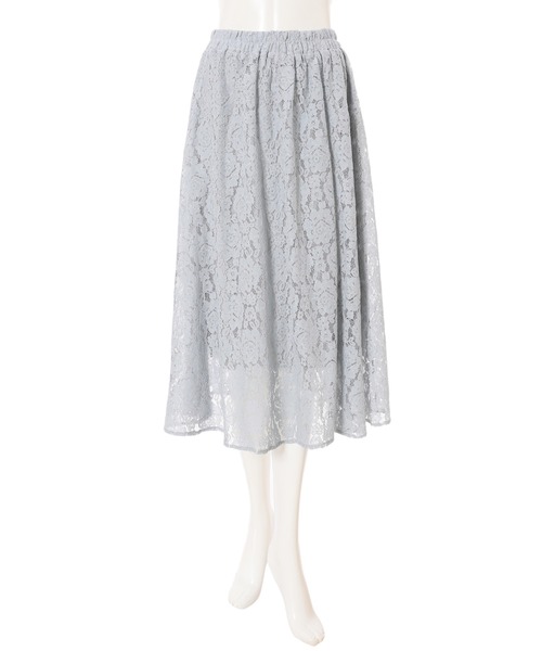fifth（フィフス）の「総レースフラワーフレアスカート（スカート・レディース・ブラック/ブルー・MEDIUM）」の6枚目の写真