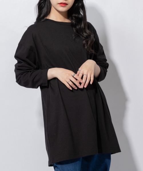 Mysa&Liina（ミーサリーナ）の「ヘンリーネックBIGロングTシャツ（Tシャツ/カットソー・レディース・ブラック/オフホワイト/サックスブルー/ラベンダー・M）」の17枚目の写真