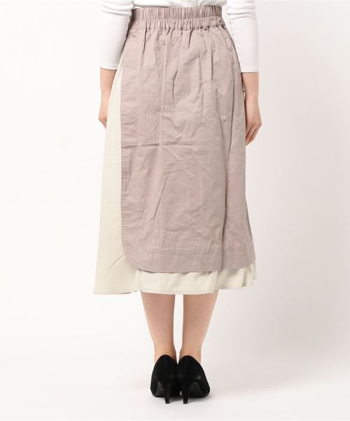 STYLEBLOCK（スタイルブロック）の「ウエストベルトフラップポケット切り替えラップ風スカート（スカート・レディース・ブラック/グレー/ベージュ/カーキ・M）」の6枚目の写真