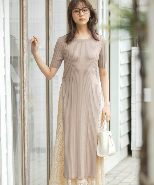 Andemiu アンデミュウ の 貴島明日香コラボ サイドスリットロングニット ニット セーター Wear