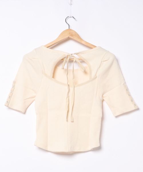 archives（アルシーヴ）の「パワショルバックシャンプルオーバー（Tシャツ/カットソー・レディース・カーキ/ブルー/アイボリー・MEDIUM）」の4枚目の写真
