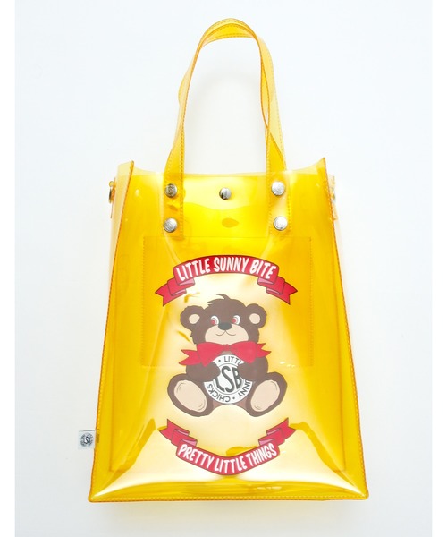 Little sunny bite（リトルサニーバイト）の「Cutie bear LSB logo pvc bag（トートバッグ・レディース・ピンク/イエロー/クリア・FREE）」の7枚目の写真