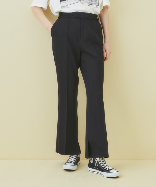 STUDIOUS（ステュディオス）の「【STUDIOUS】ライトツイルスリットフレアパンツ（その他パンツ・レディース・ワインレッド/カーキ/ブラック/パープル・2/1）」の14枚目の写真