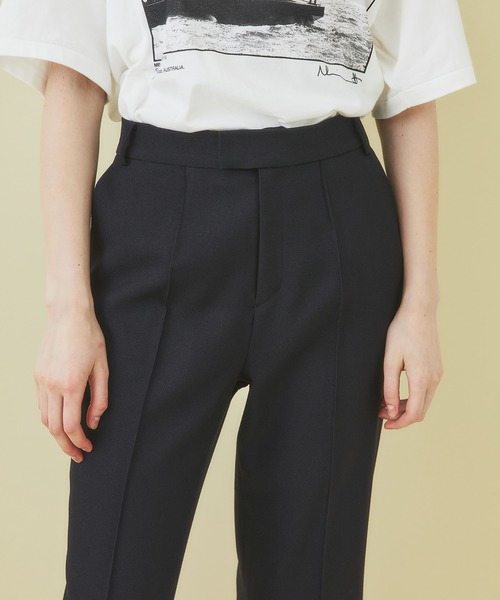 STUDIOUS（ステュディオス）の「【STUDIOUS】ライトツイルスリットフレアパンツ（その他パンツ・レディース・ワインレッド/カーキ/ブラック/パープル・2/1）」の5枚目の写真