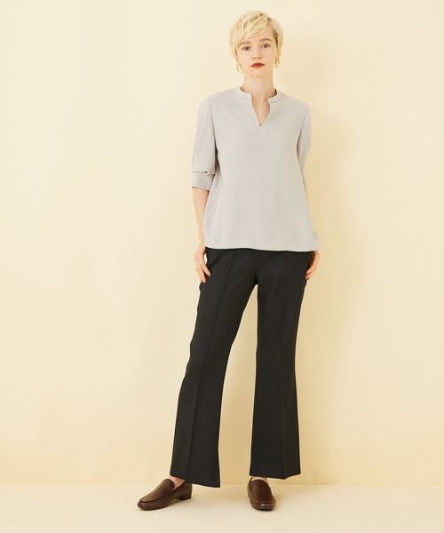 STUDIOUS（ステュディオス）の「【STUDIOUS】ライトツイルスリットフレアパンツ（その他パンツ・レディース・ワインレッド/カーキ/ブラック/パープル・2/1）」の18枚目の写真