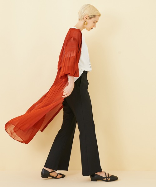 STUDIOUS（ステュディオス）の「【STUDIOUS】ライトツイルスリットフレアパンツ（その他パンツ・レディース・ワインレッド/カーキ/ブラック/パープル・2/1）」の17枚目の写真