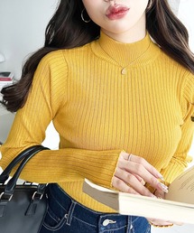 【累計販売枚数13万枚突破!】【18色展開】ボトルネックワイドリブカラーニットプルオーバー〈手洗い可能〉