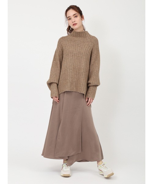 emmi（エミ）の「【emmi atelier】リブニットサテンスカートset 
